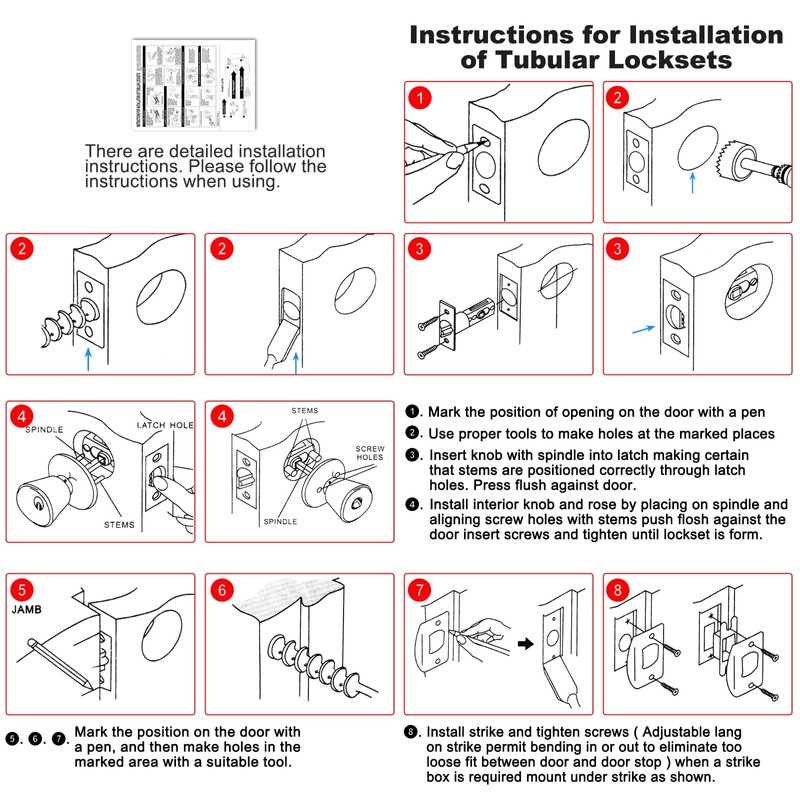 Faankiton Door Knob With Lock and Keys, Front Door Lockset,