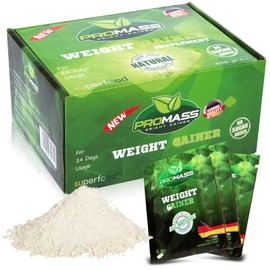 Promass Mass Gainer (Fast Result -Vegan Ingredients- Low Usage) for 24 Days - 48 Sachets - Easy to Consume - Packaging May Vary