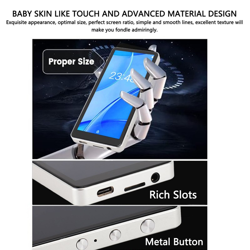 MP4 Player with Bluetooth and WiFi 4 Inch HD Full