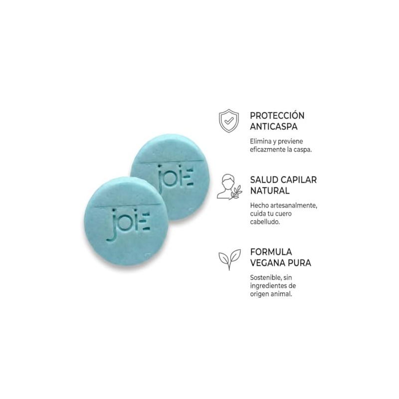 2 Pastillas Joie Shampoo Solido AntiCaspa | Artesanal Solido Unisex