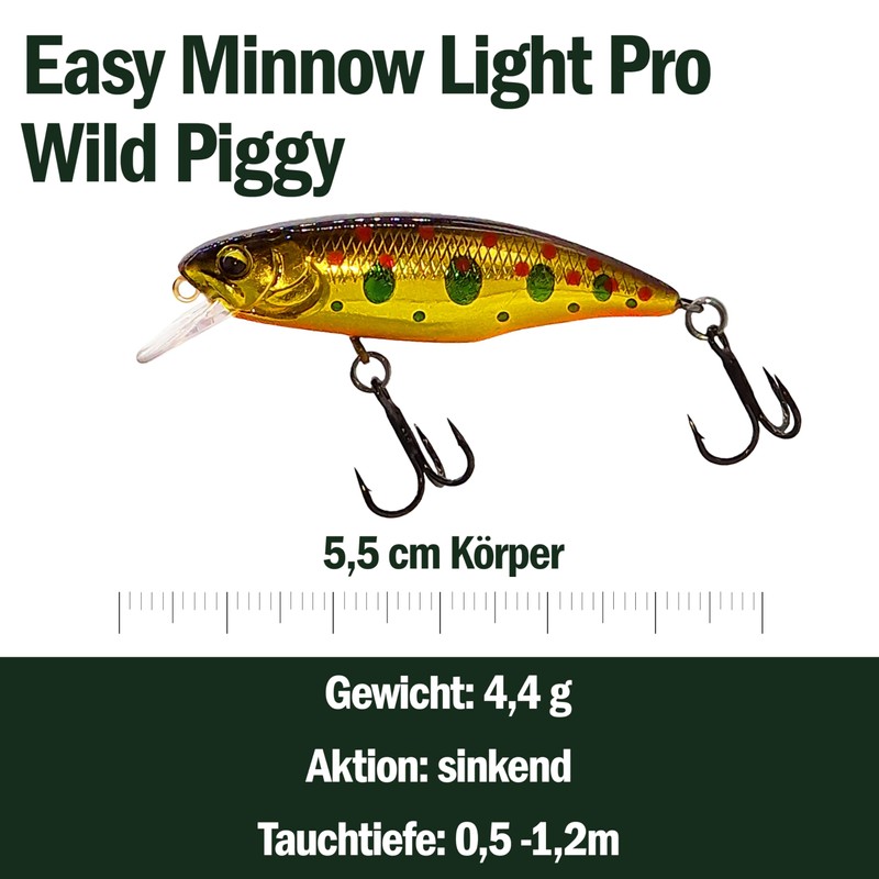 Wobblers Set of 5 for Trout & Bass, 5.5 cm,