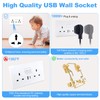 Electrical Double Switched Power Wall Plug Socket with Two USB