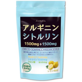 JAY & CO. Arginine & Citrulline Powder (No Artificial Sweeteners 1500mg & 1500mg) Lemon 240g