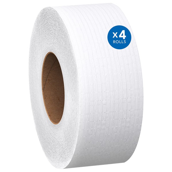 Scott® High-Capacity Jumbo Roll Toilet Paper (03148), 2-Ply, White, Non-perforated, Compact Case for Easy Storage, (1,000'/Roll, 4 Rolls/Case, 4,000'/Case)