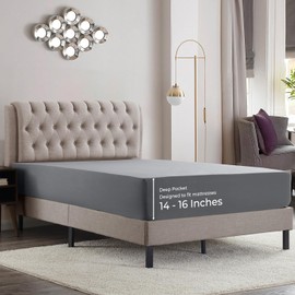 Empyrean California King Fitted Sheet - Deep Pocket, Fits 14-16 Inch Mattress, Ultra Soft Microfiber, Wrinkle-Free & Fade Resistant, Shrinkproof Hotel Quality Sheets, Charcoal Grey