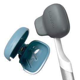 Haven Toothbrush Cover - Fits Electronic and Manual Toothbrushes - Toothbrush Case Holder for Travel - Set of 4 Tooth Brush Protectors (White, Coral, Teal, Charcoal Gray)