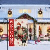 Christmas Garden Flag Welcome Xmas Chicken Winter Holiday Decorations Burlap