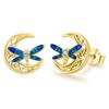Celtic Moon Earrings 925 Sterling Silver Dragonfly Earrings Celtic Stud