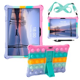 Misenya 10.1-inch Universal Case for Dragon Touch Notepad K10, Soft case for YELLYOUTH 10 inch, Hoozo Touch 10 inch, WECOOL 10.1 inch, Winsing 10 inch, ZONKO 10 inch Tablet (Colorful Pink)