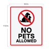 No Pets Allowed Aluminum Metal Business Sign | No Dogs,