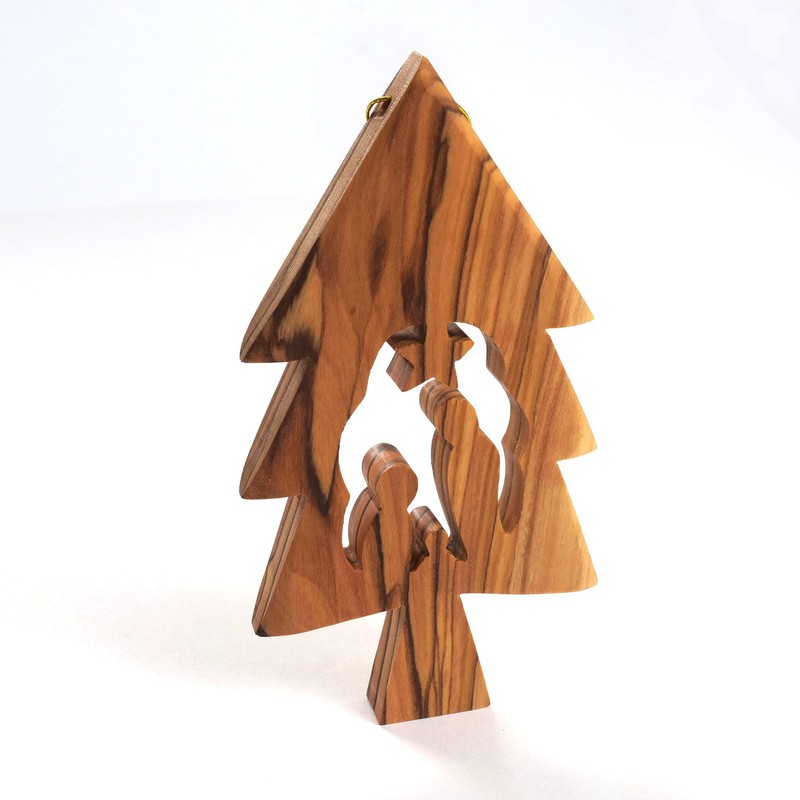 KASSIS Geschenkartikel Olive Wood Christmas Decoration Tree Decorations Set of