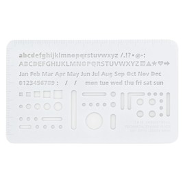 Radite LDTI-TEP-15 Letter Eraser Template TECHNICAL ERASER PLATE WHITE