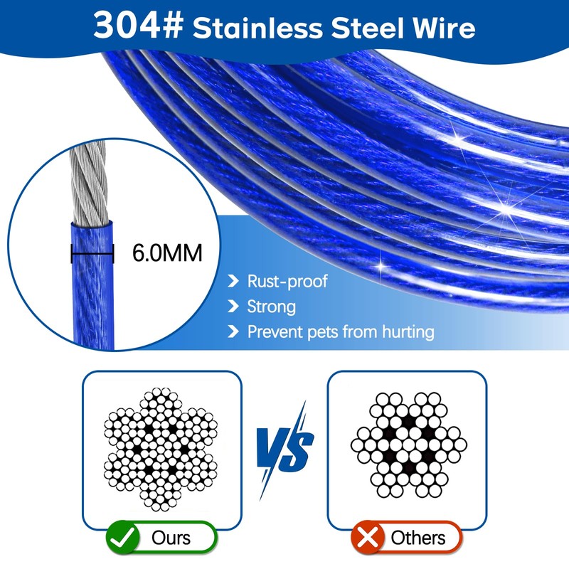 Long Dog Leash Chew Proof, Tie Out Cable for Dogs