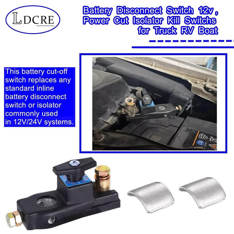 Battery Disconnect Switch 12v, Power Cut Isolator Kill Switchs for