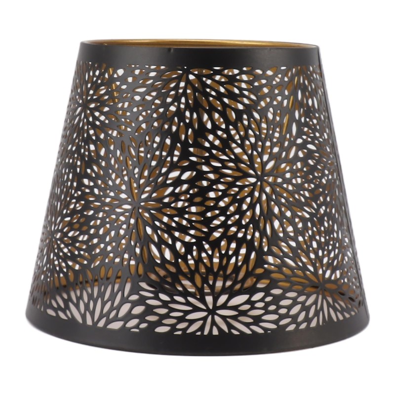Lampshade, Black E26-E27 Metal Lampshade Cover Iron with Inner Gold