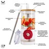 Pandaloo® Glass Cups With Lids and Straws -20 Fl Oz-