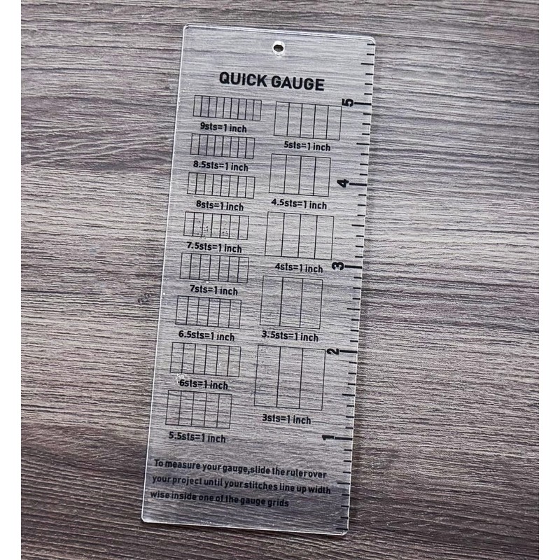 Quick Gauge Ruler Knitting and Crochet Gauge Tool Clear Acrylic