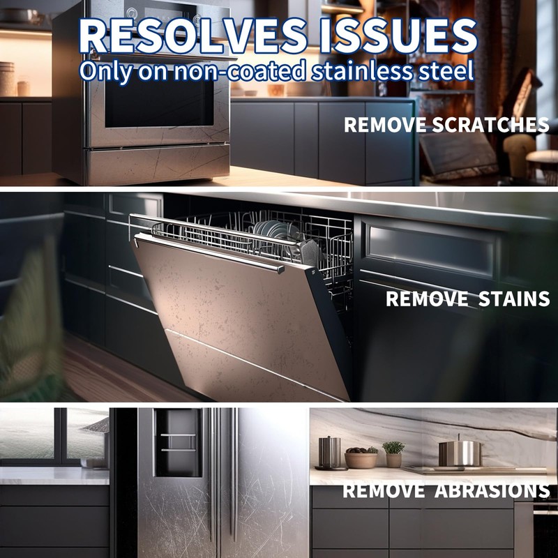 Yadool Stainless Steel Scratch Remover Kit, Suitable for Sinks &
