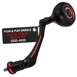 MARVELURE Titan Series Foldable Power Handle Compatible for Penn Fierce III IV, Battle III HS Spinning Reel (Not for Fierce Live Liner) (Black Red (CNC Version), for Fierce/Battle HS 1000-4000 Thread)