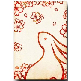 和風イラスト ポストカード 染絵風 「桜兎」 桜絵葉書 和道楽