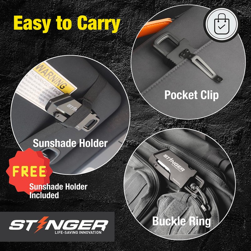 Stinger ResqBlade Emergency tool Pocket Knife, Utility Knife with Window