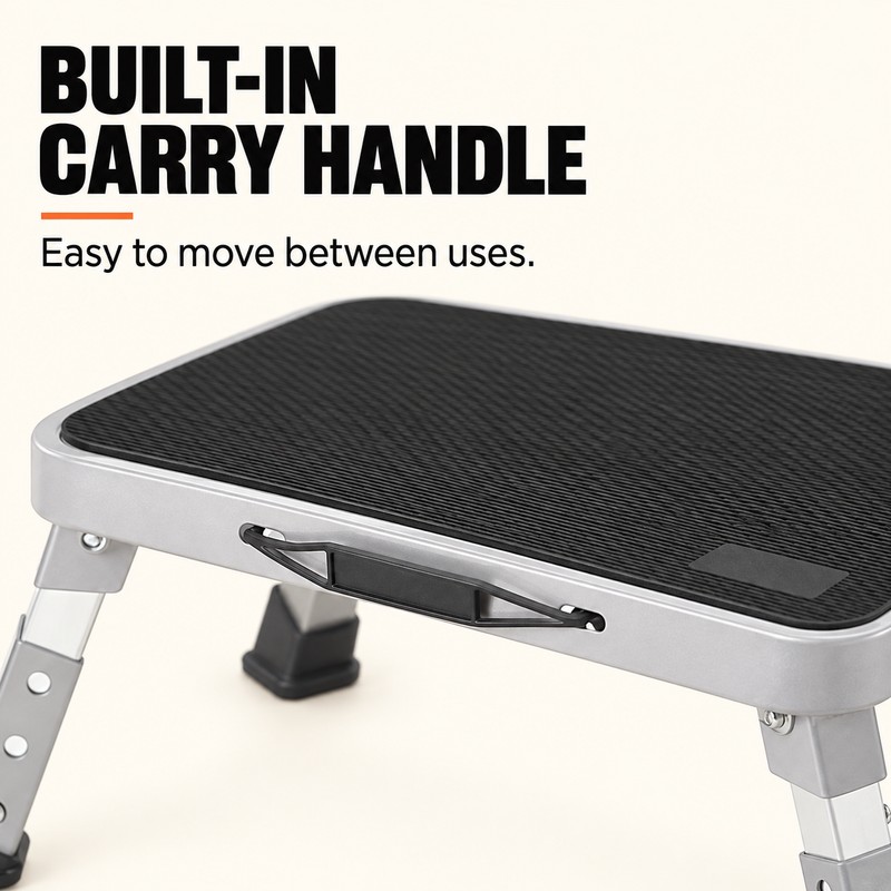 Adjustable Folding Step Stool for Home & RV, 3 Height