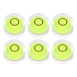HARFINGTON 6pcs Round Bubble Level 15x8mm Mini Circular Bullseye Spirit Levels for Leveling Camera Tripod Telescope Workshop Turntable Pictures Frame, Green