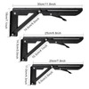 2 x Folding Brackets Heavy Duty 250 mm, Black Metal