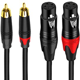 tunghey Dual 2 XLR Female to Dual 2 RCA Male Cable, 2-XLR to 2-RCA Female to Male Plug for Home Theater Mixers Amplifiers Hi-Fi Systems Microphone (1.5M)