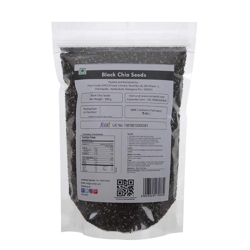 Nutriwish Premium Chia Seeds, 500g