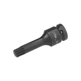 uxcell 1/2" Drive x M12 (12mm) Impact Triple Square Spline Bit Socket, Metric 3" Length, CR-MO Steel Use with Impact Drivers or Hand Ratchets