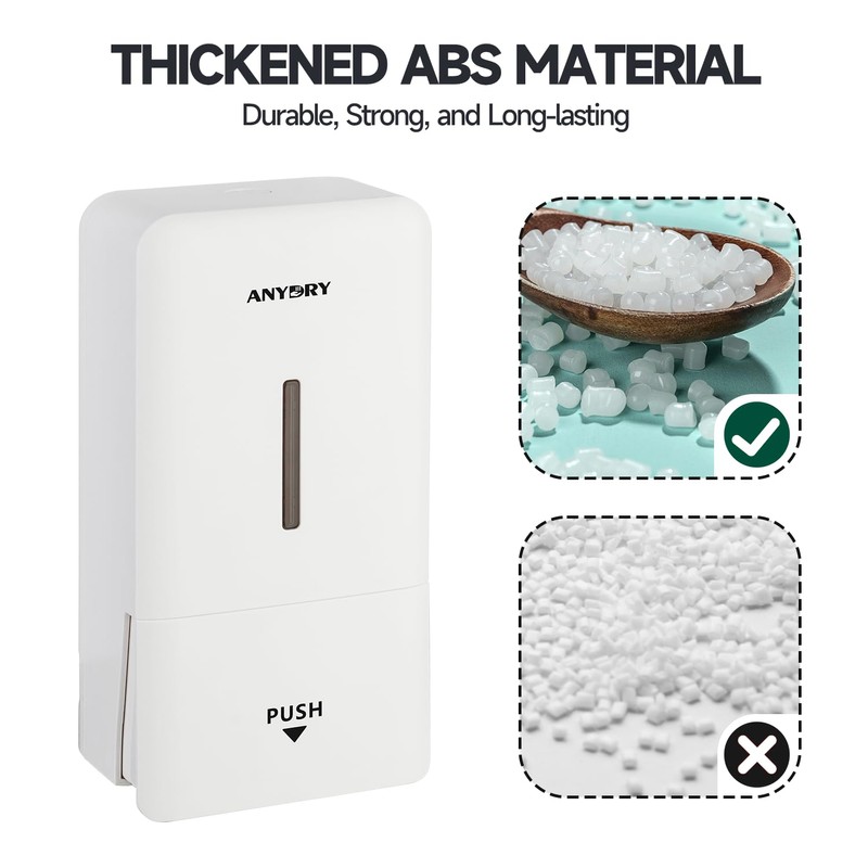 anydry Wall-mounted Manual Pressurized Soap Dispenser, 800ml Capacity with Visual
