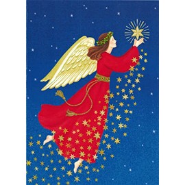 Star Angel Boxed Christmas Cards - 16 Cards & 16 Envelopes