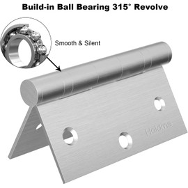Haidms 3 Pack Ball Bearing Hinges 3.5 Inch Satin Nickel Door Hinges with Square Corner 304 Stainless Steel Door Hinges for Heavy Duty Exterior Doors