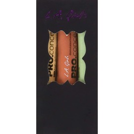 L.A. Girl Pro Conceal Set Orange, Yellow, Green Correctors, Pack of 3 (Bundle GC990+GC991+GC992-B)