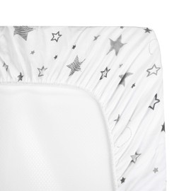 American Baby Company Printed 100% Natural Cotton Jersey Knit Fitted Contoured Changing Table Pad Cover, Super Stars, Soft Breathable, for Boys and Girls