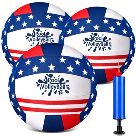 Honoson 3 Pcs Neoprene Inflatable Swimming Pool Volleyballs, 7.9" Diameter, Waterproof Outdoor Volleyballs with Pump