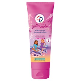 CD Girl 3-in-1 Shower Gel, "Wave Magic" with Organic Aloe Vera & Organic Blueberry, 3-in-1 Shower Gel, Shampoo & Conditioner for Girls, Berry Splash Fragrance, Sensitive Skin, No Microplastics & Vegan, 250 ml