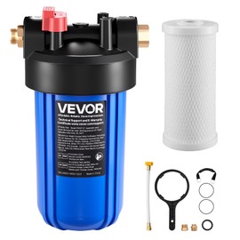 VEVOR RV Water Filter, 4.5 x 10 in Water Filter System with Replaceable Cartridge for RV, Remove Sediments, Chlorine, Bad Tastes, Odors, and Most Contaminants, RV Filter for Campers, Boats
