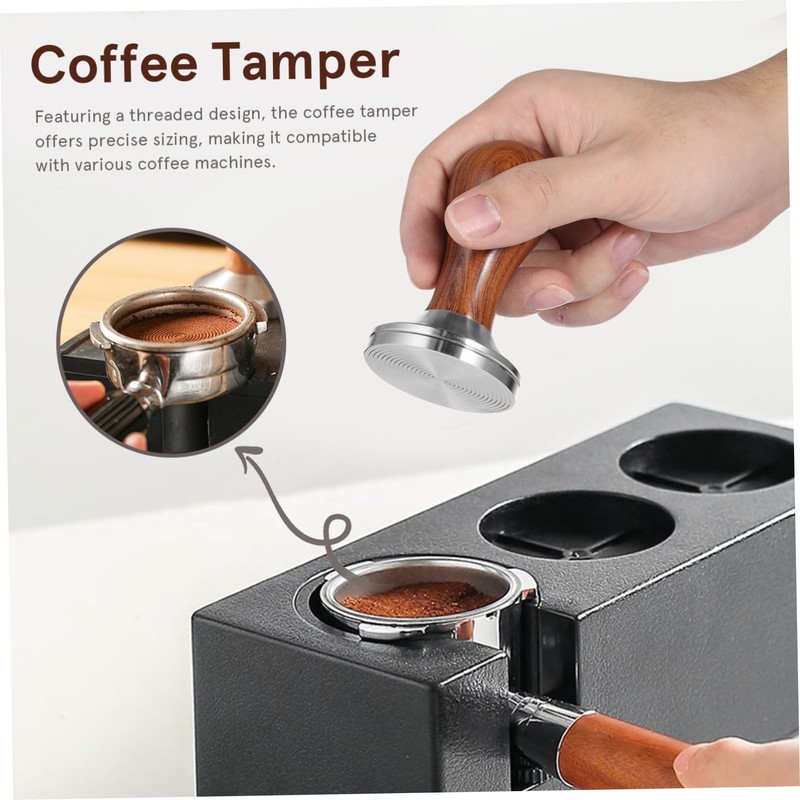 Ipetboom Espresso Tamper Threaded Metal Hand Press Tool for Coffee