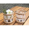 Pack 4 White Woven Rattan Tealight Candle Holders Candle Lantern