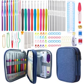Weabetfu 102pcs Crochet Hooks Set Crochet Hook Kit with Case Ergonomic Crochet Needles for Arthritic Hands and Crochet Accessories Complete Crochet Set for Beginners & Experieced Crochet Lovers