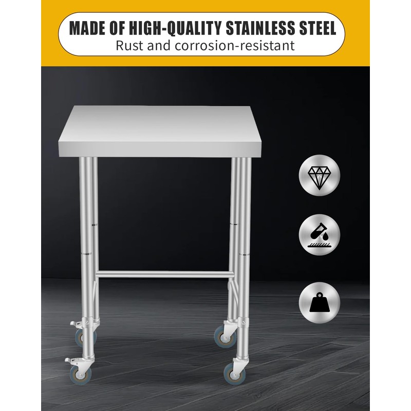 Garvee Stainless Steel Work Table 18x32 in, Stainless Steel Kitchen