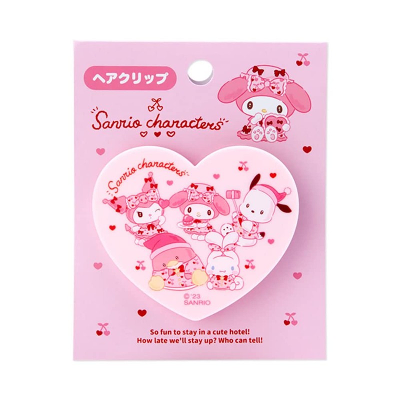 Sanrio 832898 Sanrio Characters Heart Shape Hair Clip (Fun Hokans