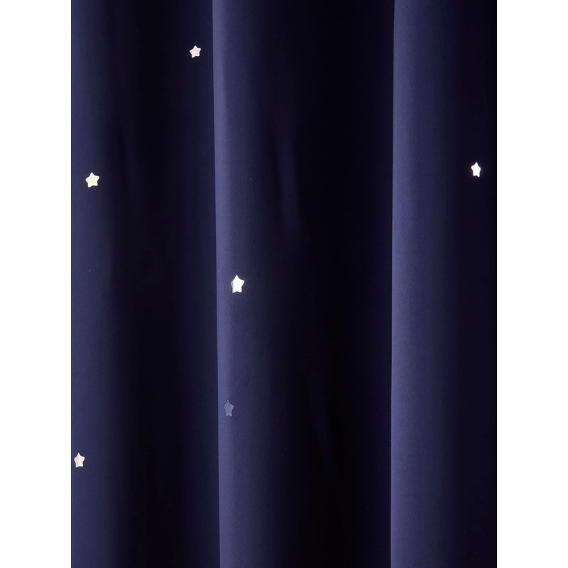 Vertbaudet Blackout Curtain with Cut-Out Stars Navy 135 x 180