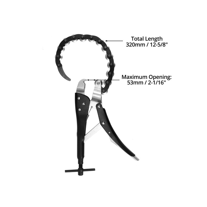 QWORK Adjustable Exhaust Tube Chain Cutter, for Cutting Tailpipes and