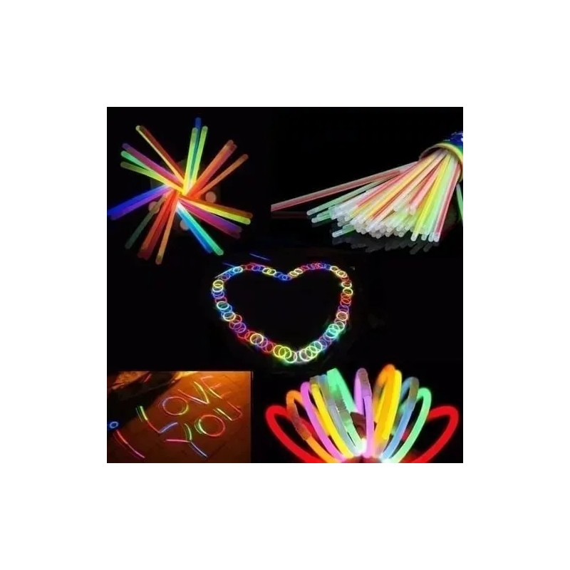 RS Tubo 100 Pulseras Luminosas Fluorescentes Para Eventos