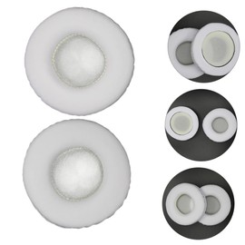 Tofficu 1 Pair Round Headphone Pads Comfortable Sponge Replacement Sleeves for Long Term Use Ergonomic Design for Enhanced Comfort and Sound Isolation White Color