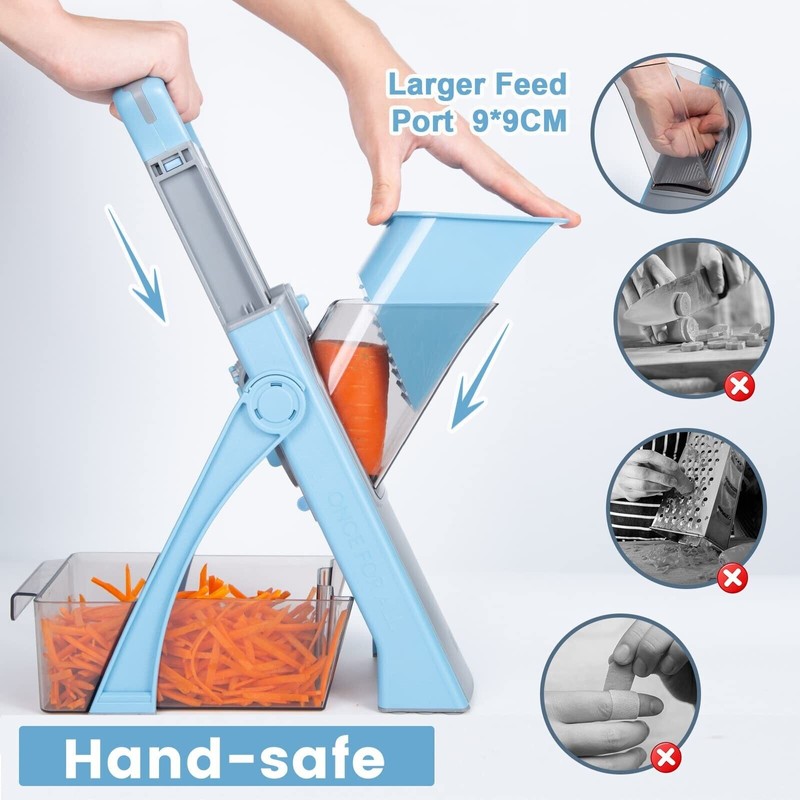 SUPMAKIN Upgrade Safe Mandoline Slicer, Adjustable Potato Slicer, Vegetable F...
