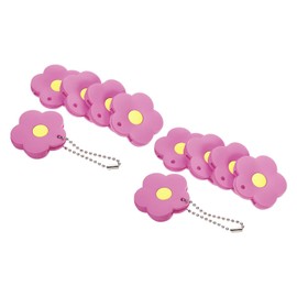PATIKIL 10pcs Flower Keyring Coding Tag Identifier PVC Case Shell Protector Key Cap Cover for Office Home Apartment Purple